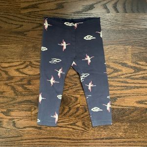 Tea Collection Dark Blue Crane Print Leggings | 2T